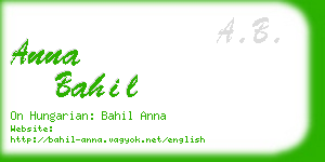 anna bahil business card